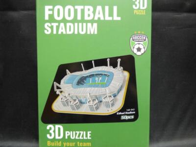 Fußballstadion 3D Puzzle. Etihad, Old Trafford, & Anfield Stadien.
