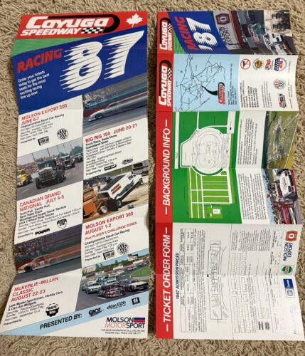 2 - Cayuga Speedway Pamphlet Brochure 1987 NTPA Stock Car Truck Racing Molson