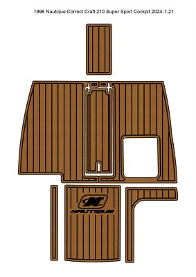 1996 Nautique Correct Craft 210 Super Sport Cockpit Boat EVA Foam Teak Flooring-