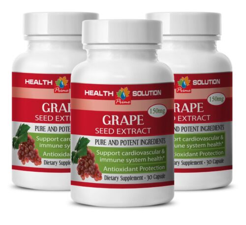 antioxidant powder - Grape Seed Extract 150mg - heart health vitamins 3 Bottles