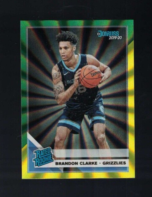 2019 Donruss Rated Holo Green and Yellow Laser Brandon Clarke Rookie RC (G)