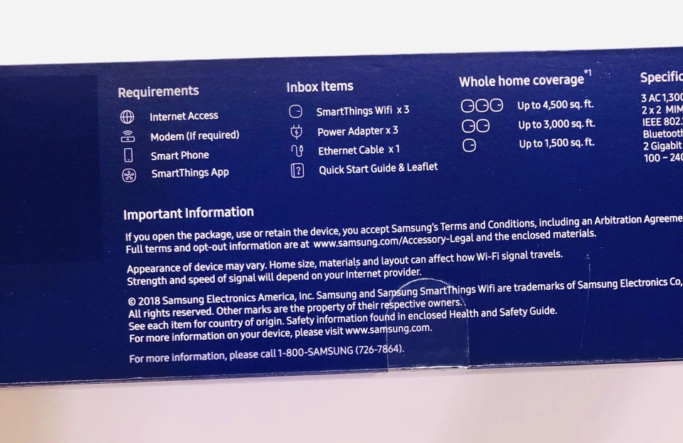 NIB SEALED Samsung SmartThings Wi-Fi 3-Pack + Smart Home Hub | ET-WV525KWEGUS - Image 4 of 4