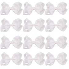 4 Inch Boutique Girls Hair Bows Hair Clips for Baby Girls Toddlers 12 Pcs Sol...