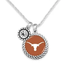 Texas Longhorns Olivia Necklace Silver Chain Jewelry Gift UT
