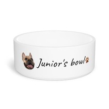 Ceramic Personalized Pet Bowl with your 1 picture and 1 text line