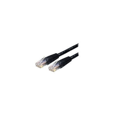 StarTech C6PATCH1BK 1ft Cat-6 Black Molded RJ45 UTP Gigabit Patch Cable