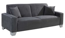 3-Sitzer Wohnzimmercouch Sofa Polstergarnitur Sitzgarnitur mit Kissen Stoff Grau