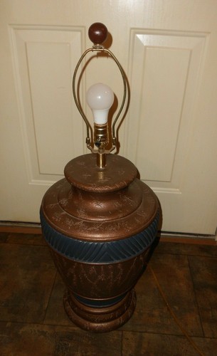 Ceramic Table Lamp modern, roman style, 32", brown/blue - Picture 9 of 9