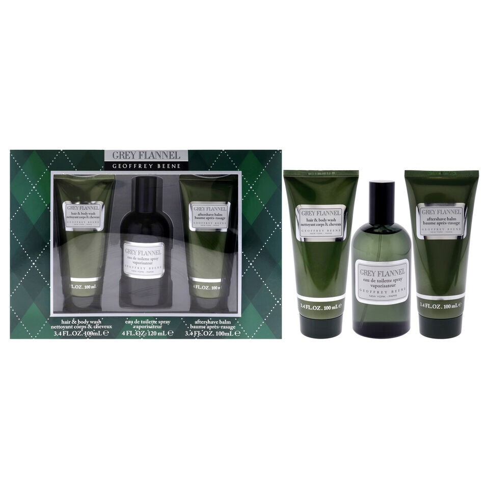 Grey Flannel by Geoffrey Beene 3Pc Set 4oz EDT Spray 3.4oz