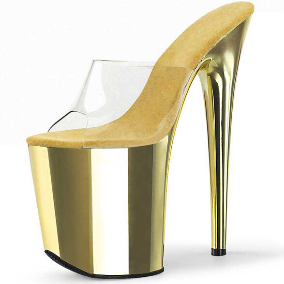 PANTOFOLA D’ORO Sandali ciabatte donna tacco a spillo altissimo plateau punta aperta nightclub sexy