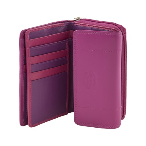 RFID Blush Real Leather Ladies Purse // Pink Lilac Ladies Wallet // Multicolour - Picture 4 of 4