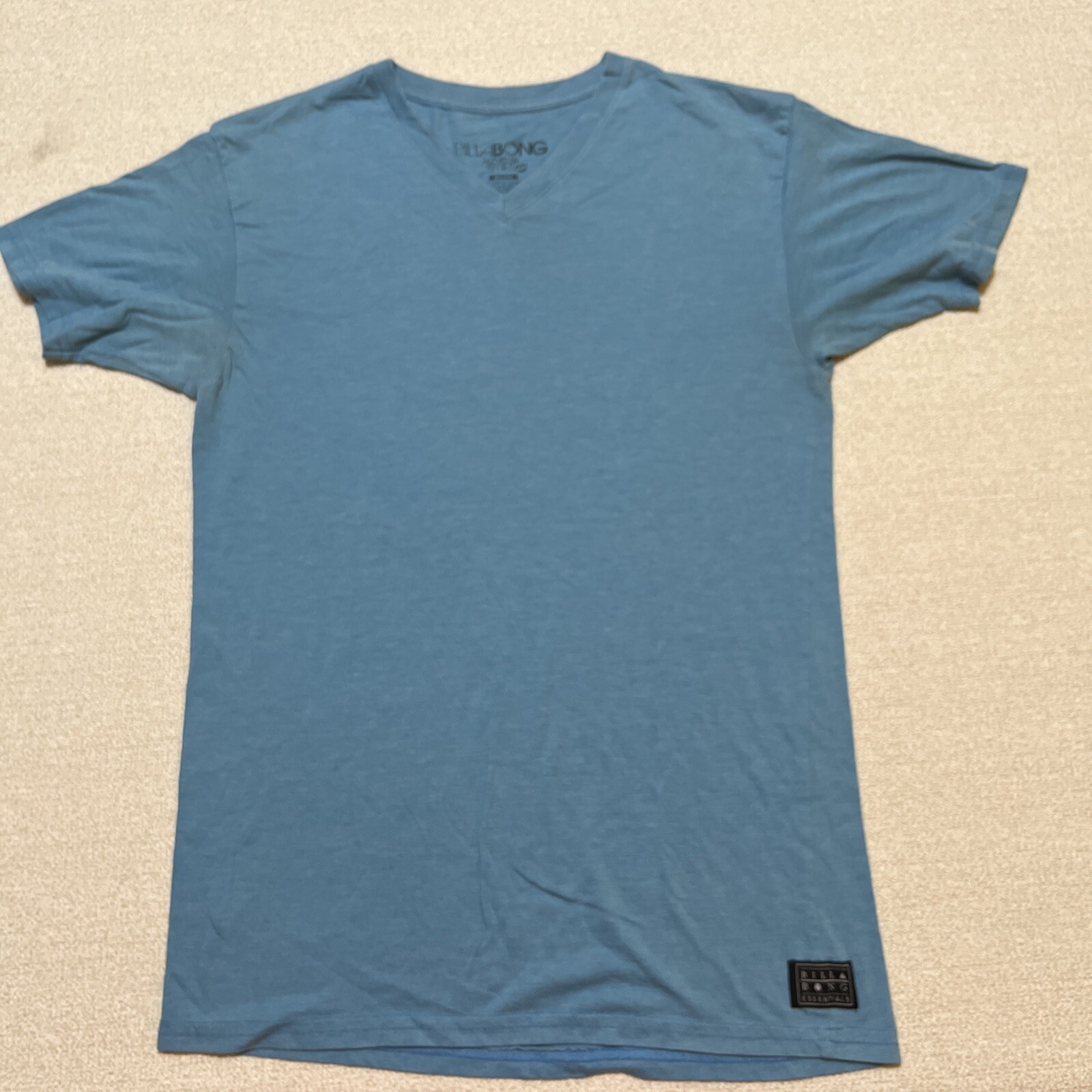 Billabong Recycler Series Essentials V-Neck T-Shirt Adult Medium Blue With Label