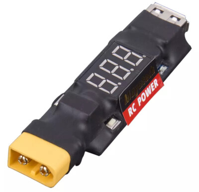 XT60 7v-28v DC Lipo Akku auf USB 5V 2A Spannungsanzeige Step Down Konverter