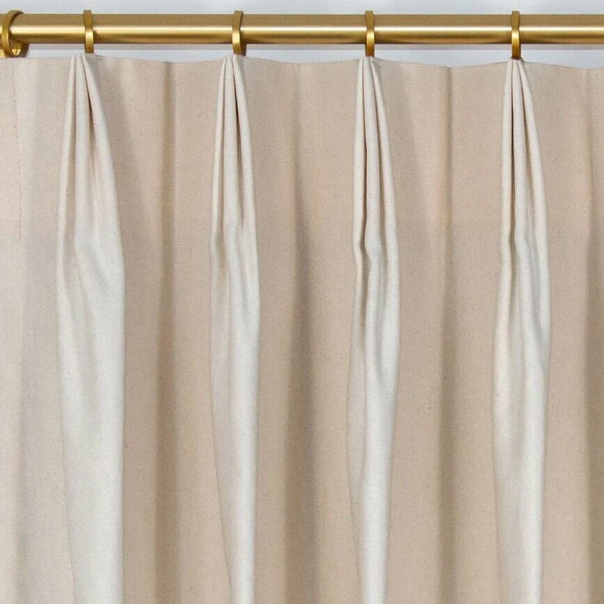 Custom Drapes - Pleated & Lined - 7 oz. Cotton Duck Natural - 1 Pair / 2 Panels