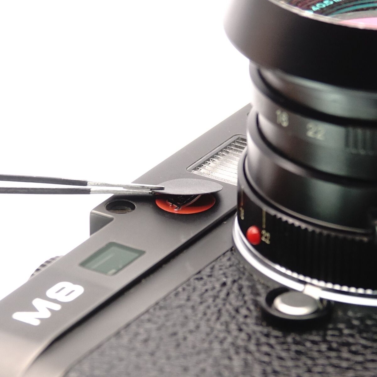 Ausgeknipst 2x Zierblende Logo hide Red Dot Cover für Leica Ausgeknipst 2x Zierblende Logo hide Red Dot Cover für Leica