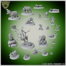 Figure animali 28 mm gioco da tavolo safari zoo giocattolo dnd RPG miniatura serraglio 