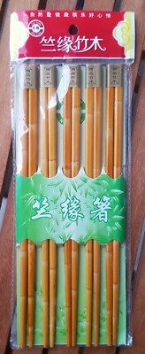 5 Paar Holz Bambus Essstäbchen Chinesisches Essen Stäbchen Rühren Braten Party Neu UK