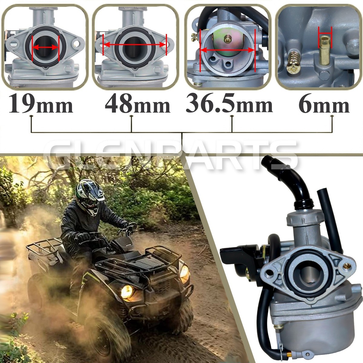 PZ19 Carburetor fit 2021 Ace Power 125cc kids 4 wheeler ATV Quad