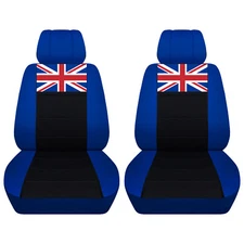 Fits 2005 to 2015 Mini Cooper Dark Blue and Black Seat Covers with a Union Jack