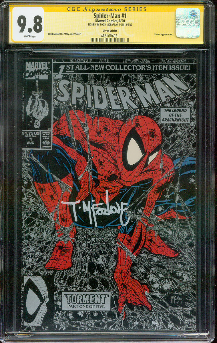 Spider Man 1 CGC SS 9.8 Todd McFarlane Silver Ed 8/1990 | eBay