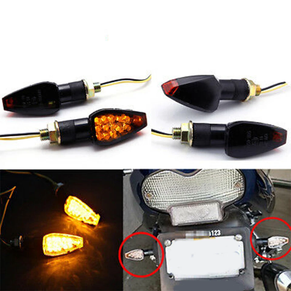 Luces de flecha indicadoras de señal de giro negras humo para motocicleta Suzuki DRZ400 4 PIEZAS Foto 2 de 4