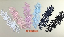 Spitzenapplikation 3D Spitze Blumen altrosa navy lachs wei&szlig; schwarz hellblau