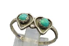 S. LUNA NAVAJO 925 Silver  Vintage Turquoise Hearts Band Ring Sz 8  RG24012