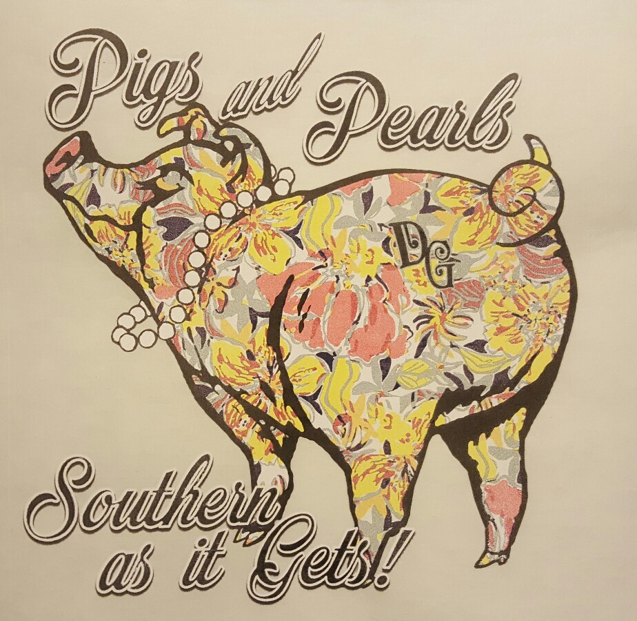 Pigs And Pearls Southern As It Gets T-Shirt. New Pig Shirt Pigs And Pearls Southern As It Gets T-Shirt. New Pig Shirt
