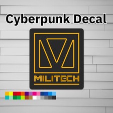 Cyberpunk Militech Vinyl Decal Sticker, Car laptop window tumbler water bottle 