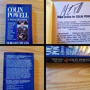 COLIN POWELL   Secretary of State Signed  Book A Biography by Howard Means