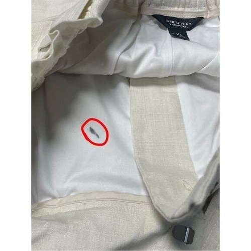 Neu mit Etikett Simply Vera Wang Cargoshorts vorne zum Binden Leinenmischung weiß Größe XL - Bild 3 von 3