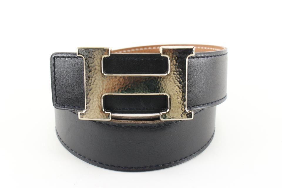 Hermès 32mm Martelee Reversible H Logo Belt Hammered Buckle  display picture 2