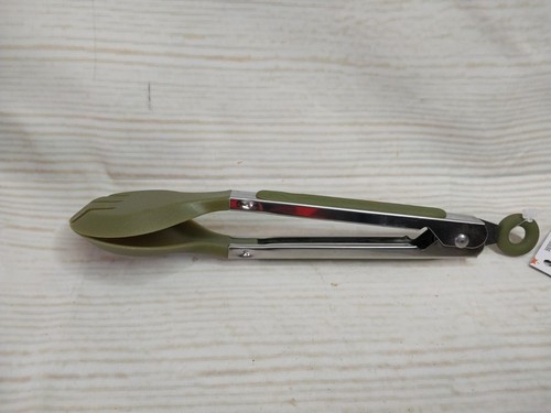 New! Kitchen Tools Olive Green Christmas Round Tongs Serving Food 8" Desserts  - Picture 4 of 9