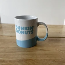Dunkin Donuts 2017 Light Blue & White 16 oz Coffee Cup Mug Ceramic Collect Them