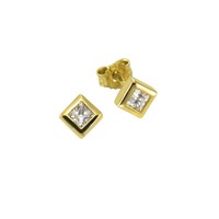 F Ohrstecker 333/- Gold Zirkonia 1,5Cm Damen GläNzend Neu
