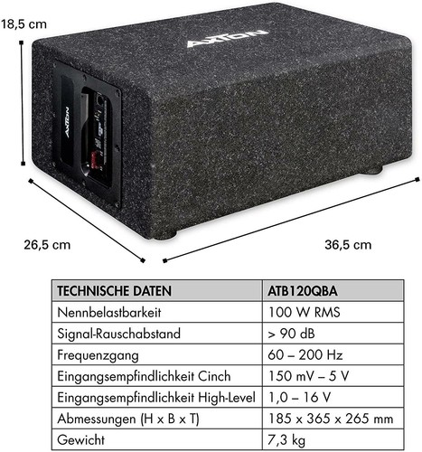 B-Ware AXTON ATB120QBA Bassreflex Aktiv Subwoofer aktive Bassbox - Picture 6 of 9