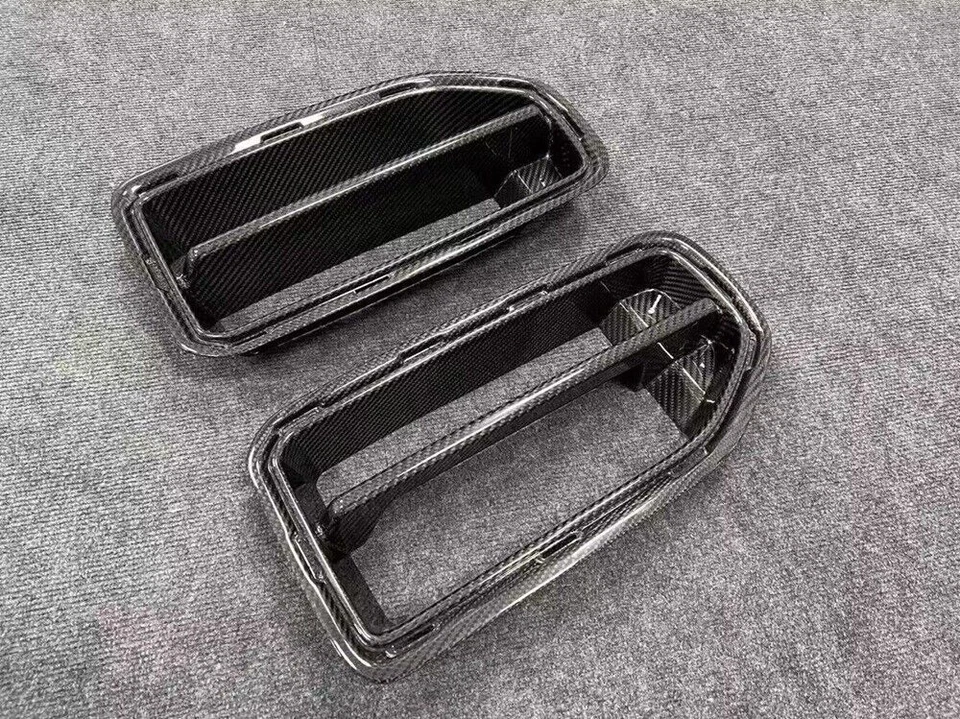 Carbon Fiber Car Front Grille Air Vent Trims 2PCS For BMW M2 G87 2022-2024 - Изображение 3 из 4