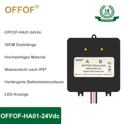 OFFOF 24Vdc Batterie Balancer Battery Equalizer Ladungsausgleicher Akku System