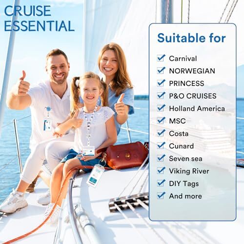 4 Pack Cruise Ship Lanyard with ID Badge Holder and Retractable Badge Reel