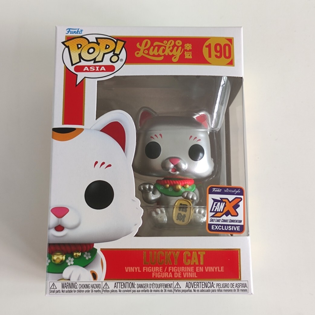 K-POP・アジア y FUNKO POP ASIA #190 LUCKY CAT METALLIC SILVER FanX Salt Lake