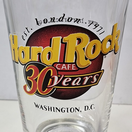 Hard Rock Cafe Washington D.C. 30 Years Pint Beer Glass Budweiser Logo in Base - Picture 2 of 7
