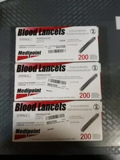 3 Pks MEDIPOINT Stainless Steel Blood Lancet - 200ct Each Exp 02/26  #L20