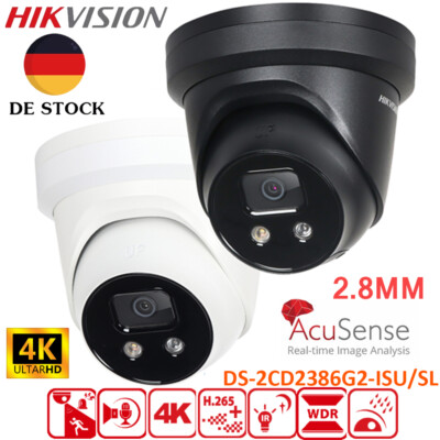 Hikvision 8MP DS-2CD2386G2-ISU/SL IP 4K HD Fixed Turret Mik &Lautsprecher Kamera