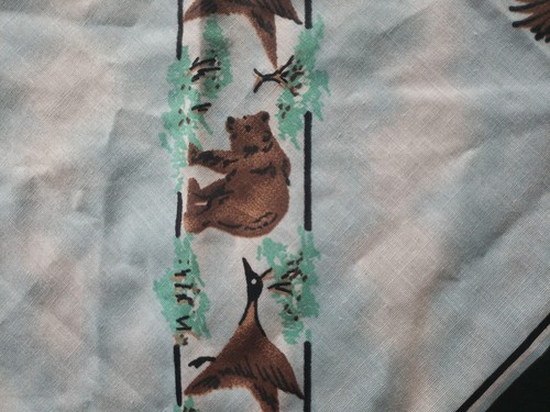 Wild life deer bear duck Handkerchief Bandana Made in USA RN 16463 Poly/Cotton - Picture 8 of 15