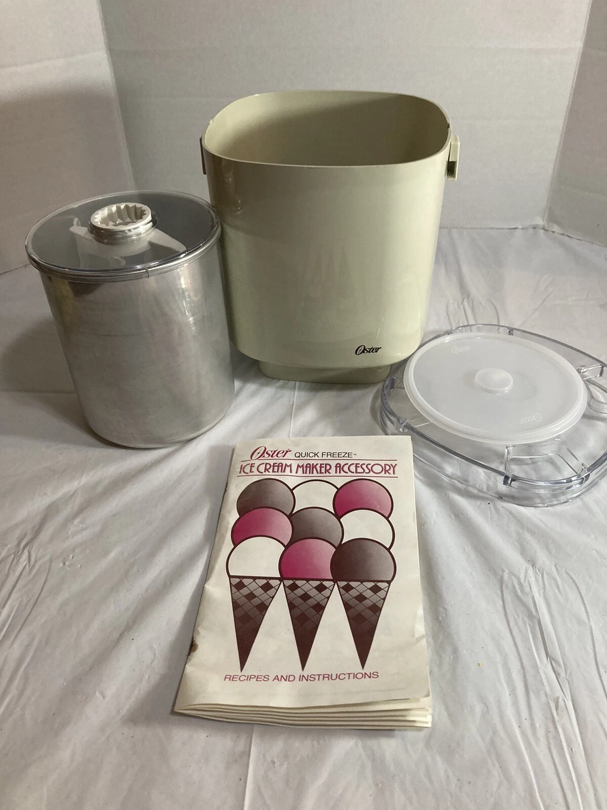 Vintage Oster Kitchen Center Quick Freeze Ice Cream Maker Attachment 770-06