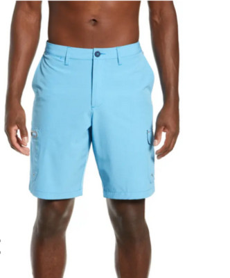 Tommy Bahama Cayman Isles Cargo Hybrid Board Shorts TR921559 Scandia Blue 32