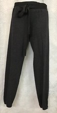 Monrow Track Pant Gray Jogger Black Ribbon Attached Tie Elastic Cuff NWT Size XS