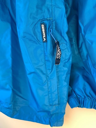 RAINBIRD Size XL Unisex STOWaway Raincoat Jacket Blue Zippered Front Hood - Picture 4 of 20