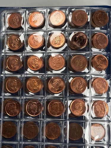 Canada 1920 - 2012 Penny 1 Cent Coin Collection Near Complete - 95 Coins w Album - Picture 13 of 14
