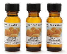 3 Apricot Chamomile 1/2oz Premium Grade Scented Fragrance Oil Crazy Candles